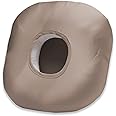 Wuronsa Ear Piercing Pillow for Side Sleepers with Ear Hole, Donut Pillow for Ear with Silky Pillowcase for CNH and Ear Pain Inflammation Pressure Sores Piercing, Ear Guard Pillow (Light Brown)