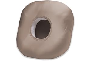 Wuronsa Ear Piercing Pillow for Side Sleepers with Ear Hole, Donut Pillow for Ear with Silky Pillowcase for CNH and Ear Pain Inflammation Pressure Sores Piercing, Ear Guard Pillow (Light Brown)
