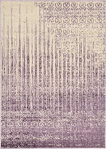 Unique Loom Del Mar Collection Contemporary Transitional Purple Area Rug (4' x 6')