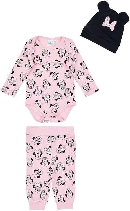 Minnie Ensemble Pantalon Body Et Bonnet Bebe Fille Rose De 3 A 24mois Amazon Fr Vetements Et Accessoires