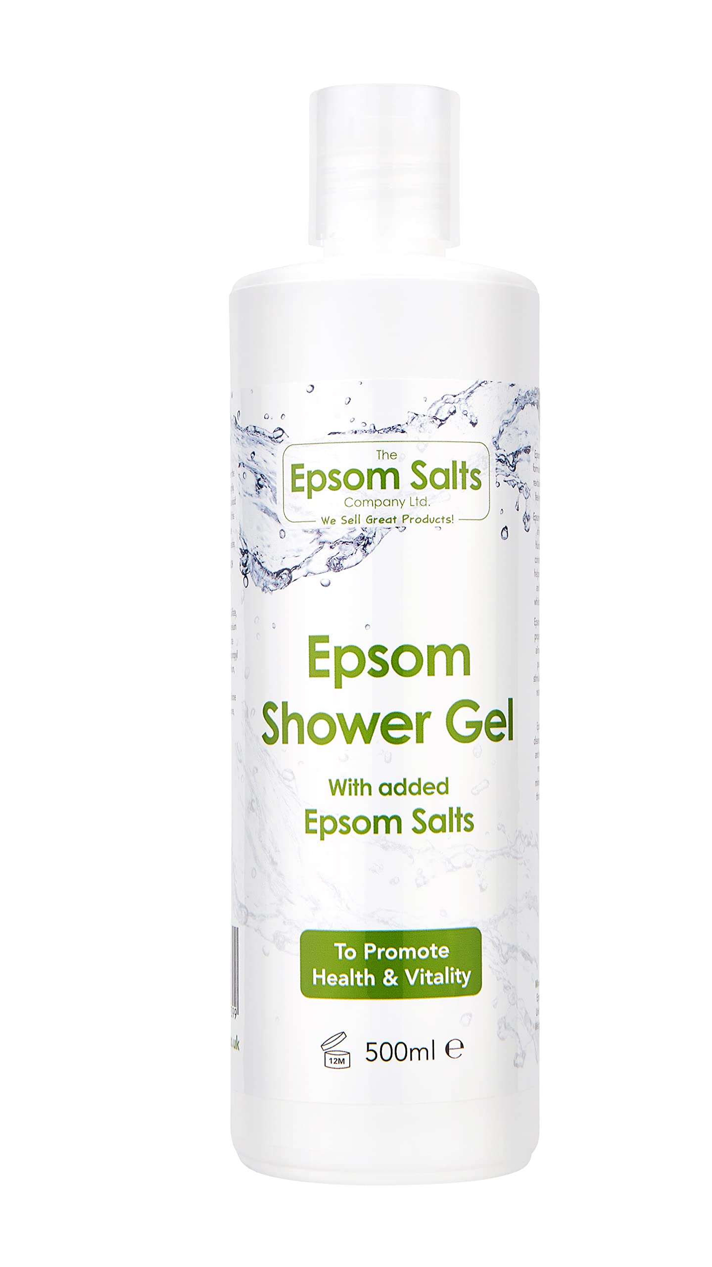 Epsom Shower Gel with Added Magnesium – 500ml Body Wash for Cleansing and Revitalising Skin
