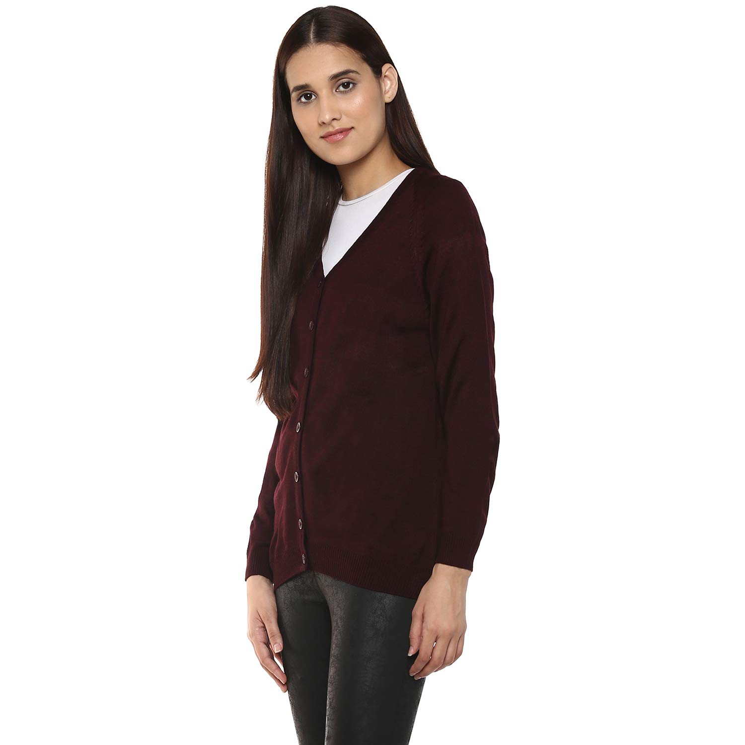 cayman women coffee solid cardigan