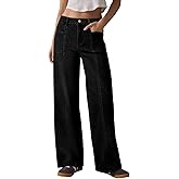Sidefeel Womens Wide Leg Jeans High Waisted Stretchy Straight Leg Baggy Denim Pants