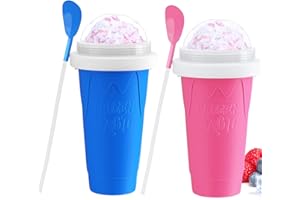 RAUMAXE Slushy Cup,2 PACK Slushy Maker Cup Tik Tok Frozen Magic Squeeze Cup Cooling Maker Cup Freeze Mug Milkshake Smoothie Mug (BLUE+PINK)