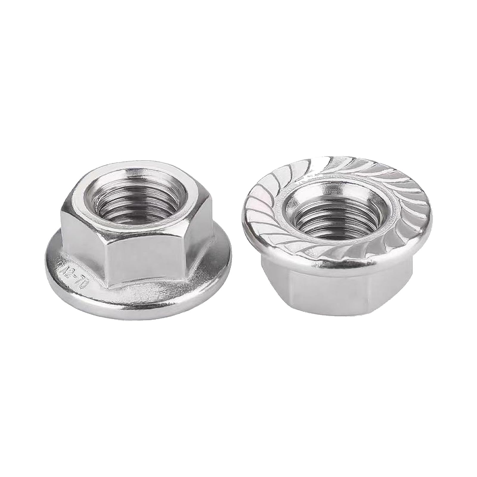 SZLIZHUO 50PCS M6 (6mm) Stainless Steel Serrated Hex Flange Nuts Locknuts AHCMetric Hexagon Serrated Flange Nuts M6 (Pack of 50)