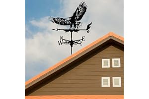 FOEDOY Metal Weather Vane Wind Direction Measuring Instrument Roof Installation Weather Vane Farm Scene Garden Art Deco Accessories (Eagle)