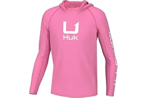 HUK Boy's Icon X Hoodie, Fishing Shirt with Sun Protection for Kids