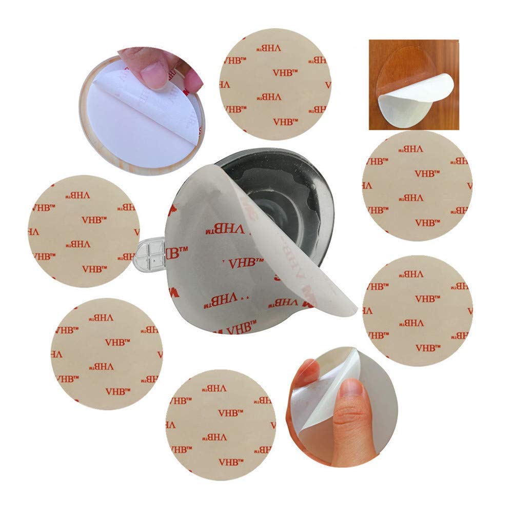 MeetRade Adhesive Mounting Disk For Lock Sucker Suction Cup Hook Dashboard Car Mount Super Strong Double Sided (4P8CM+4P6CM)