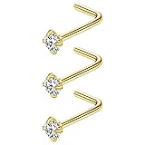 VELCARE 3 Pcs Nose Piercings Studs Nose Rings Studs