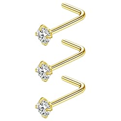 VELCARE 3 Pcs Nose Piercings Studs Nose Rings Studs