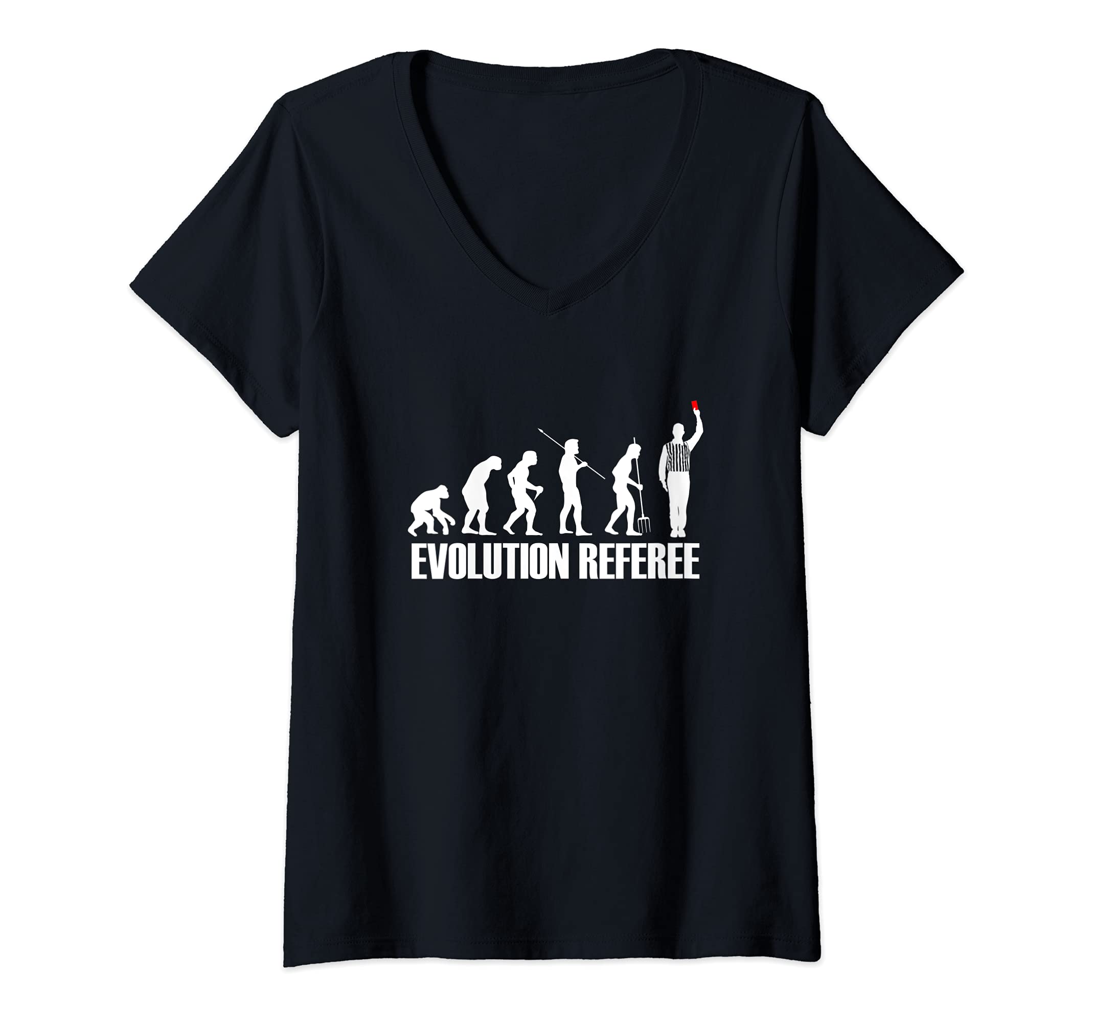 Womens Evolution Referee Ref Soccer Player Game Training V-Neck T-Shirt