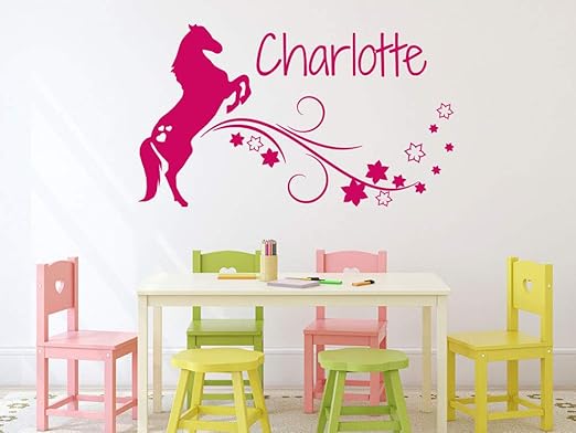 Grazdesign Wandtattoo Kinderzimmer Mit Wunschnamen Wandtattoo Kinder Mit Wunschnamen Wandgestaltung Kinderzimmer Pferd 87x50cm 821 Magnolia Amazon De Kuche Haushalt