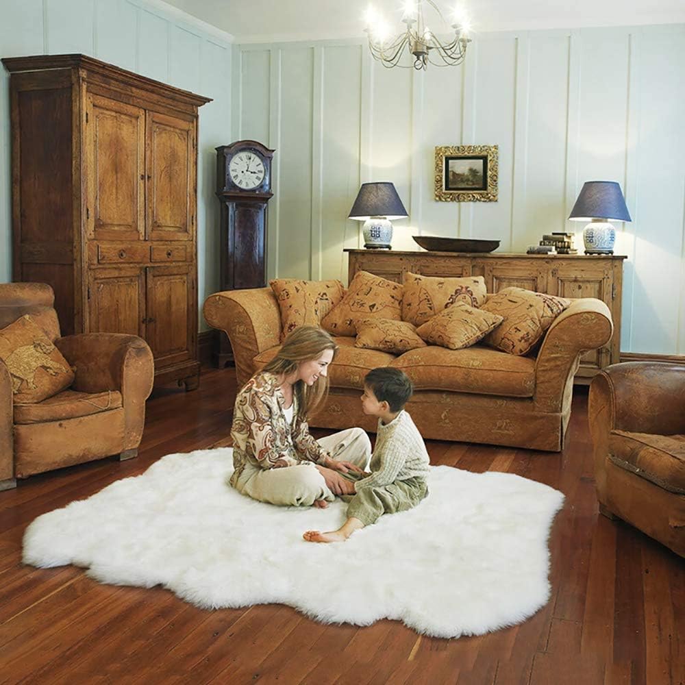 YUYTIN Alfombras Piel de Cordero sintética Piel de Oveja Pelo Largo