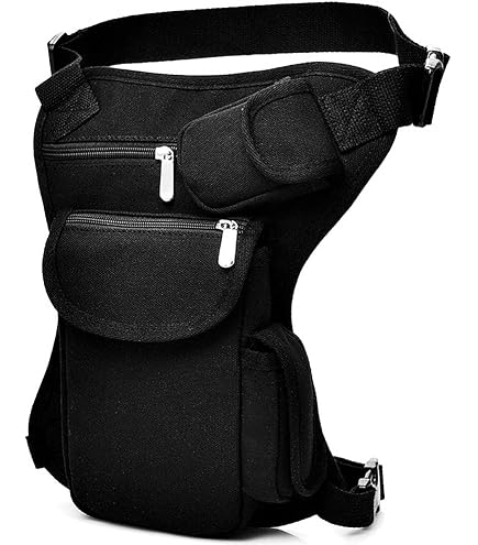 Valink Gürteltasche Für Herren – Oberschenkeltasche Aus Oxford-Stoff Mit Mehreren Fächern (ca. 12x17,5x6 Cm) Für Outdoor & Motorrad