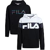 Fila Boys Sweatshirts - 2 Pack Lightweight Soft Fleece Athletic Graphic Hoodies Sweatshirt for Boys with Kangaroo Pocket