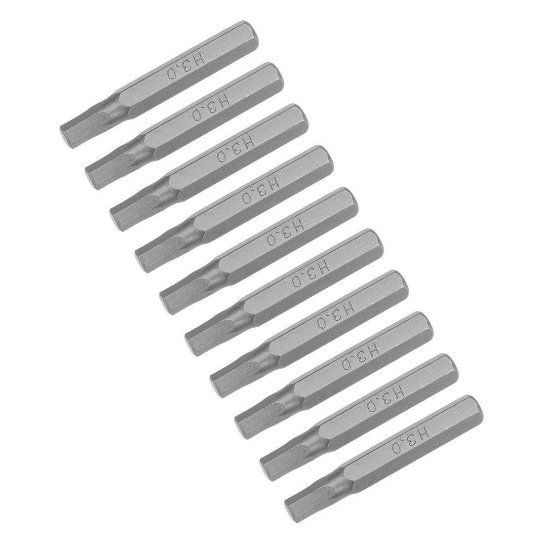 sourcing map Hex Bits 10pcs 5/32 Inch Hex Shank H3 Hexagon Screwdriver Bit Set 28mm Length S2 Screw Driver Kit Tools