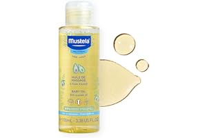 Mustela Baby Oil - Moisturizing Oil for Massage - with Natural Avocado, Pomegranate & Sunflower Oil - 3.38 fl. Oz