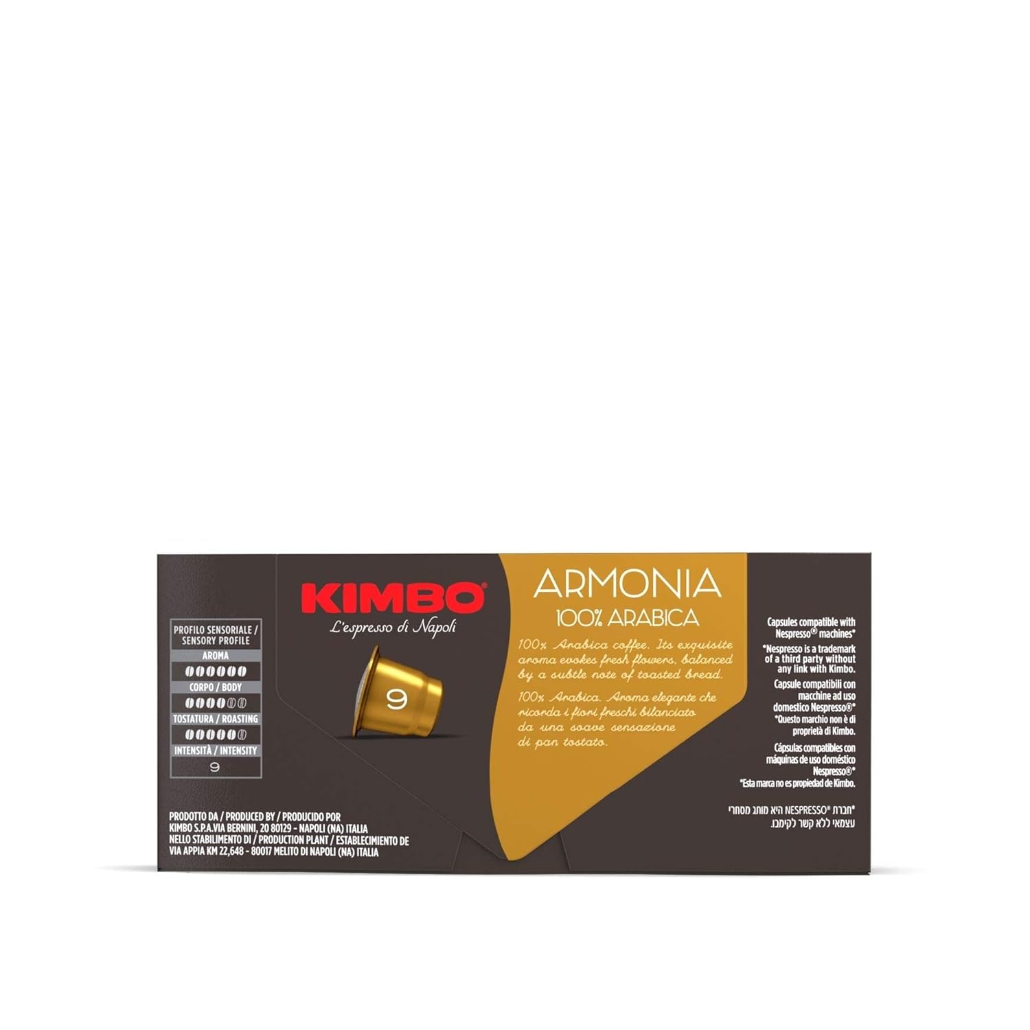 Amazon Com Nespresso Compatible Kimbo Armonia 100 Arabica Espresso Capsules 1 Case 100 Capsules Nespresso Original Line Only 100 Capsules Grocery Gourmet Food