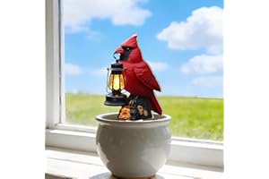 Northern Cardinal Acrylic Potted Plant Stake, Decorative Ornament for Indoor/Outdoor Flower Pots, Ideal Gift for Yard & Lawn 
