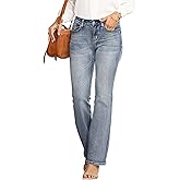 Foresi Bootcut Jeans for Women Mid Waisted Wide Leg Denim Pants Casual Curvy Stretch Flare Jeans Trendy