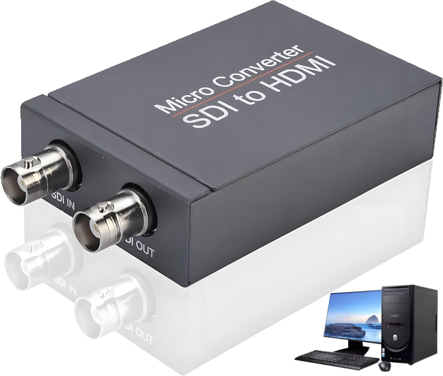 Queen.Y SDI to HDMI Converter with SDI Loop Out, 1080P Fast Signal Transmission, Auto Format Detection for 3G-SDI, HD-SDI Signal to Display on HDMI Screen
