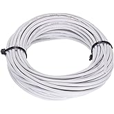 MECCANIXITY 18AWG 18 Gauge Stranded PVC Hookup Wire, Electrical UL1007 Tinned Copper 7.5m/25ft White for Internal Connecting