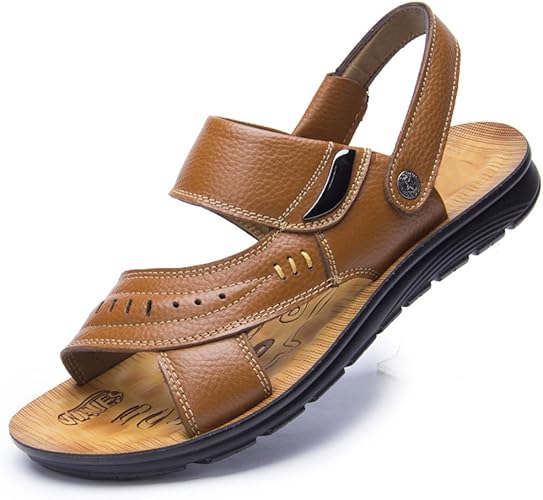 Amazon Hxjサンダル メンズ 会社用 すべり止め Sandal 職場用 イエロー ブラック ファッションサンダル