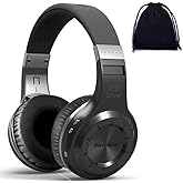 Bluedio H Turbine Wireless Bluetooth 5.0 Stereo Headphones with Mic, Shocking Bass Headphones with Storage Bag for Music Enthusiast, Voice Control (Black)