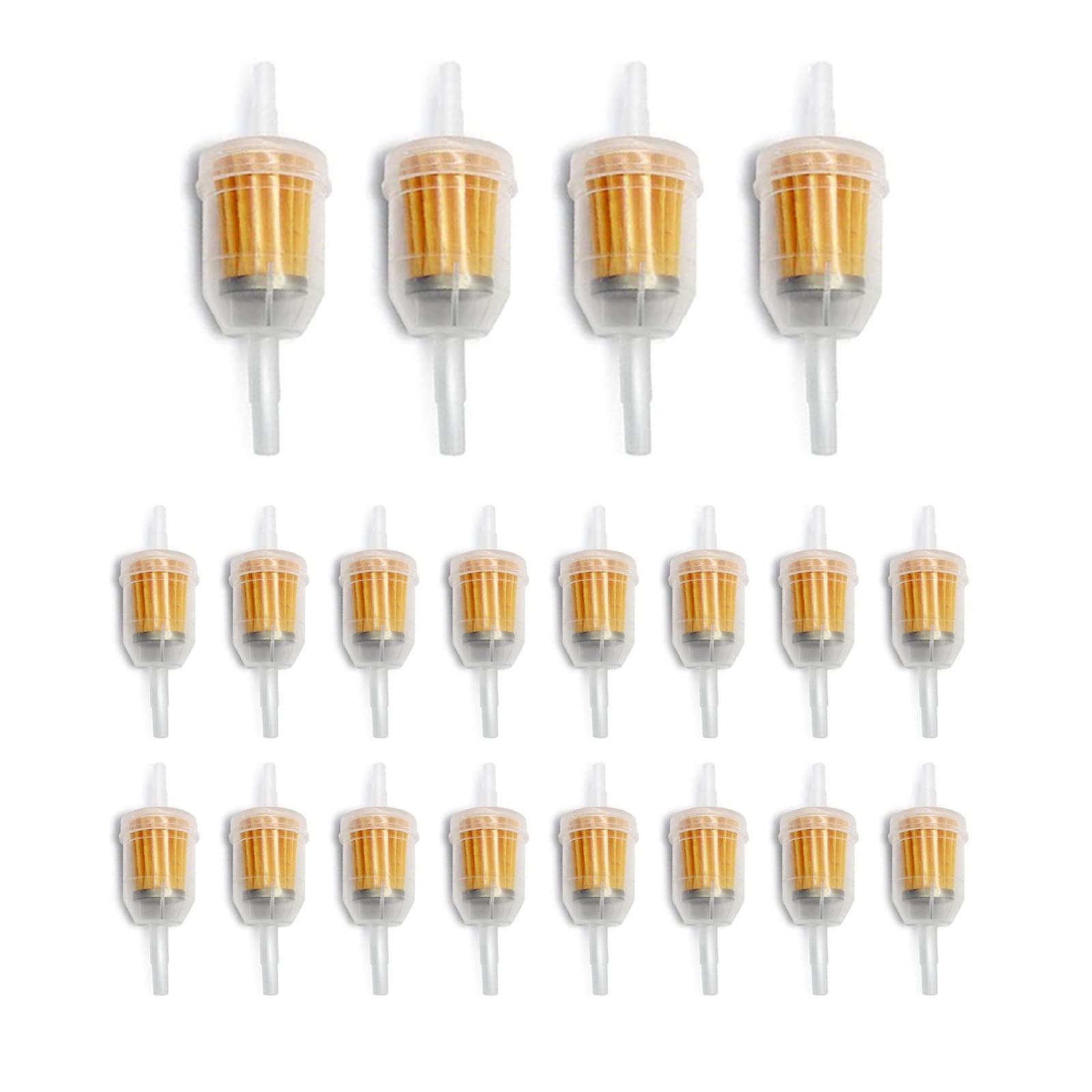 AMACOAM 20 Pieces Inline Fuel Filter Motorcycle 8mm 6mm Gas Inline Fuel Filters Universal Petrol Inline Filtration Speed Quick Fuel Filter for Motorbike Machines Auto Petrol Scooter