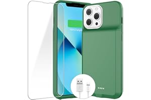ZENEE for iPhone 13/13 Pro/14/14 Pro Battery Case，【2024 Exclusive Edition】 Ultra-Slim 7000mAh Portable Rechargeable Charger Case Cover for iPhone 13，14，14 Pro，13 Pro Charging Case，Green
