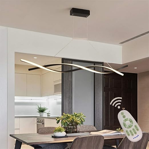 Led Pendelleuchte Hoehenverstellbar Esstisch Esszimmer Lampen Dimmbar Deco Hangelampe Fernbedinung Modern Design Metall Acryl Schirm Luster Fur Wohnzimmer Buro Kuche Decke Leuchten Schwarz L100cm Amazon De Beleuchtung