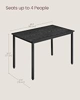 VASAGLE Dining Table 70 x 110 cm Industrial Ebony Black Ink Black KDT081B02 view 6