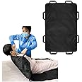 NEPPT Bed Positioning Pad Transfer Board Draw Sheets with Handles for Hospital Bed Sliding Transfer Blanket Patient Turning Device for Bedridden, Disabled, Stroke Incontinence 55" X 36" (Black)