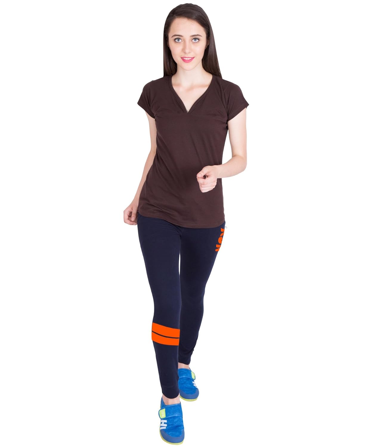 american-elm nevy blue stylish printed trackpant for women