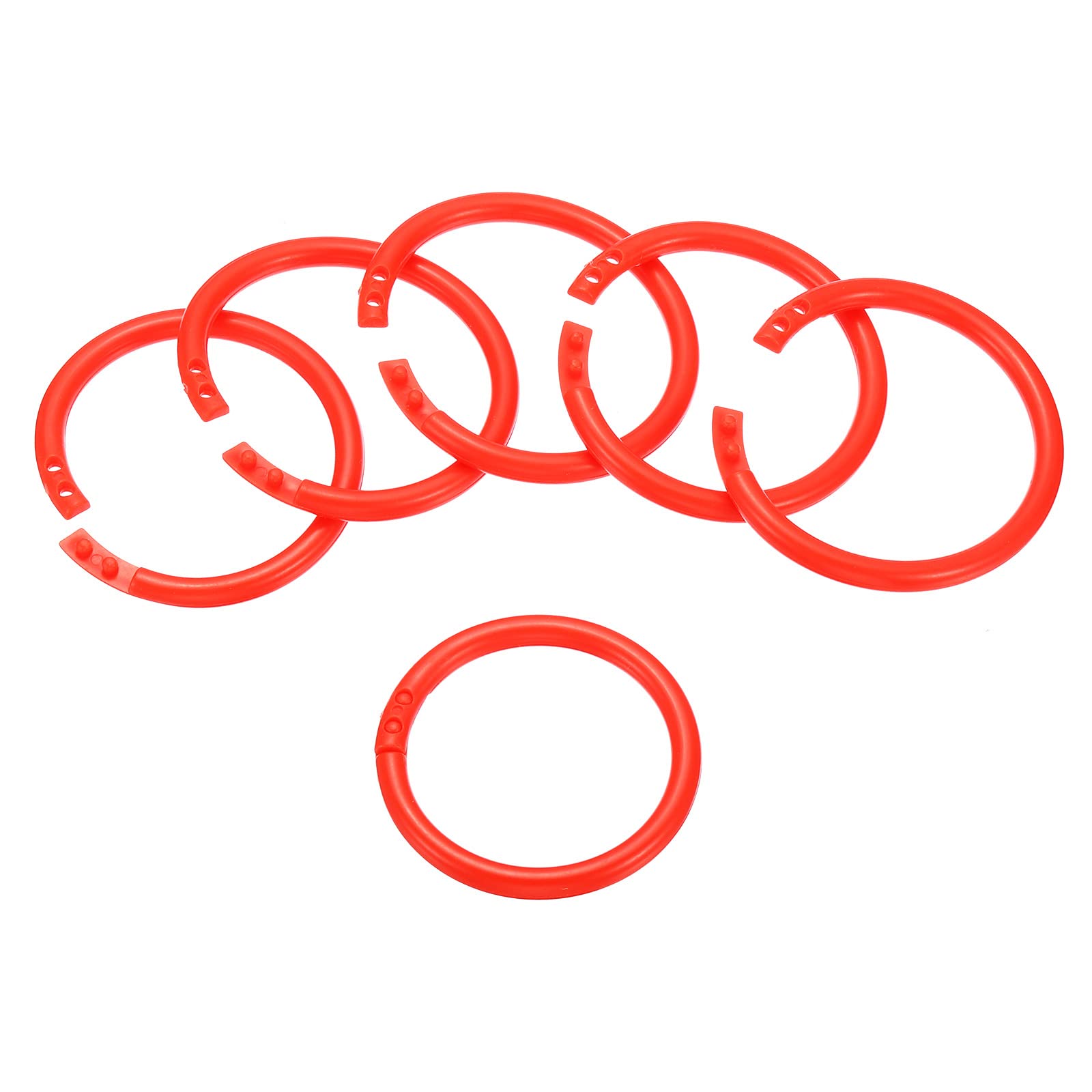 PATIKIL 2" OD 1.6" ID Loose Leaf Rings, 50 Pack Binder Ring Plastic O Rings for Book DIY Scrapbook Notebook, Red