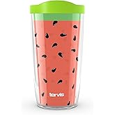 Tervis Watermelon Treat Made in USA Double Walled Insulated Tumbler Travel Cup Keeps Drinks Cold & Hot, 16oz, Classic