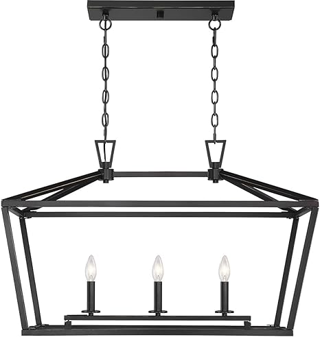 Island Lighting 3 Light Fixture With Classic Bronze Finish Metal