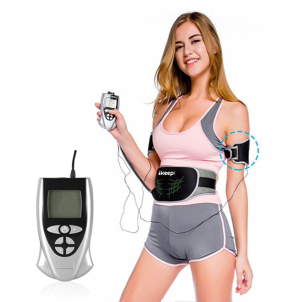 Ikeepi Electroestimulador Abdominales Electrodos Cinturon Electroestimulador con Intensidad Ajustable Programas Pantalla LCD