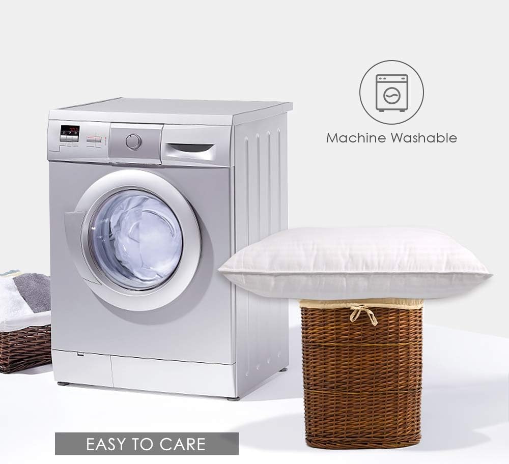 COZSINOOR Cozy Dream Series Hotel Quality Pillows for Sleeping [Set of Two] Premium Plush Fiber, 100% Breathable Cotton Cover Skin-Friendly (Queen Size): Home & Kitchen