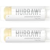 Hurraw! Unscented Lip Balm, 2 Pack: Organic, Certified Vegan, Cruelty and Gluten Free. Non-GMO, 100% Natural Ingredients. Bee, Shea, Soy and Palm Free. Made in USA