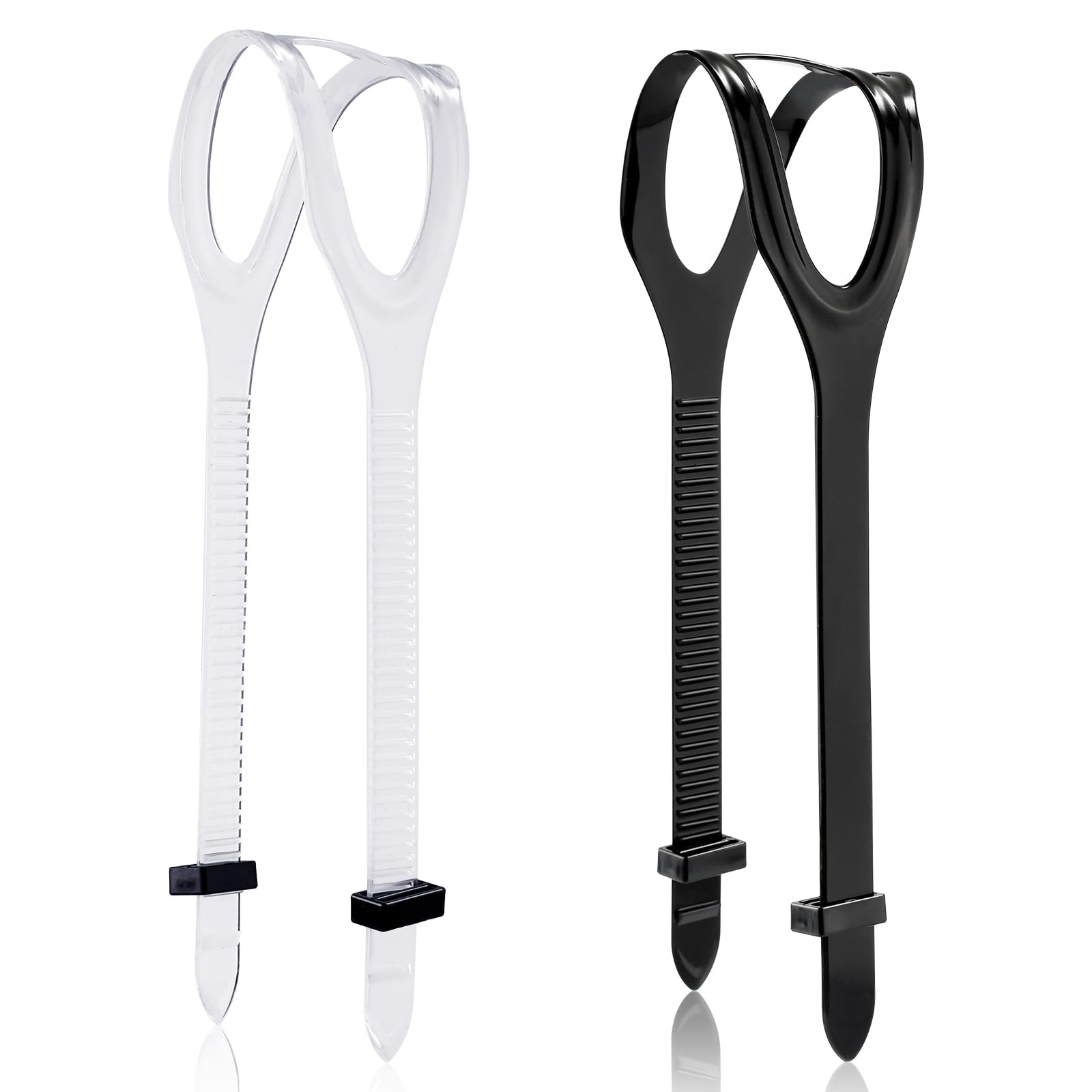 2pcs Universal Silicone Diving Mask Strap - Black and Transparent Replacement for Swimming and Snorkeling
