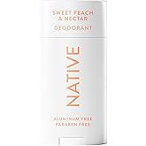 Native Aluminum Free Deodorant, Sweet Peach & Nectar, 72 Hour Odor Control, for Women & Men, Contains Naturally Derived Ingredients, 2.65 oz