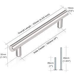 Probrico 10 Pack|4 Inch Modern Cabinet Handles