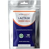 Vitamatic Lactase Enzyme Powder – 9000 ALU Per Serving – 180 Servings – Supports Lactose Digestion, Non-GMO, Gluten Free