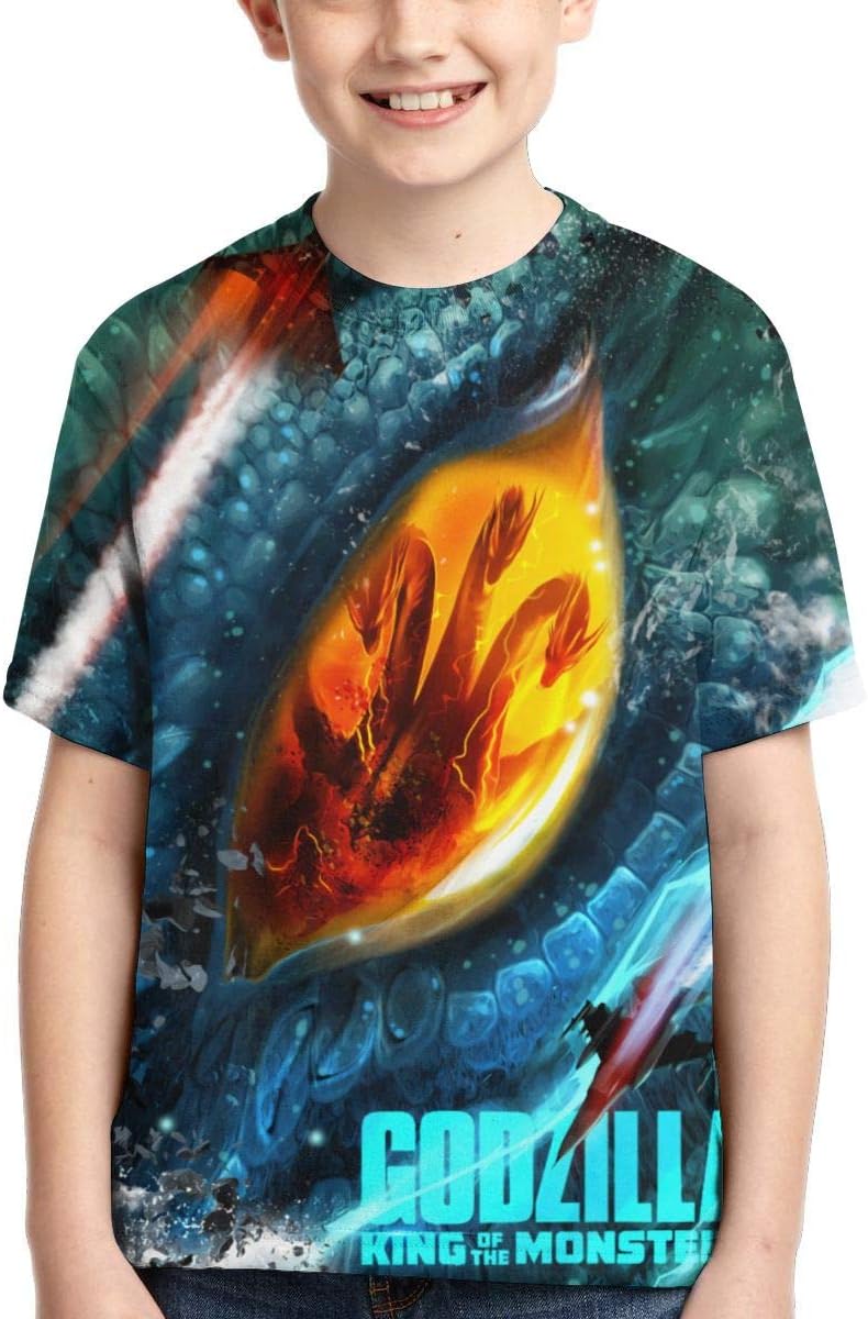 Boys Girls Godzilla 2 King of Monsters 3D Printed Short Sleeves T Shirt Fashion Youth Tee Shirts