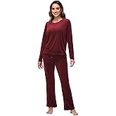 ROYAL MATRIX Womens Velour Sweatsuit, 2 Pieces Velour Tracksuit Jogging Lounge Pajama Set Velvet Sweatshirt and Pants