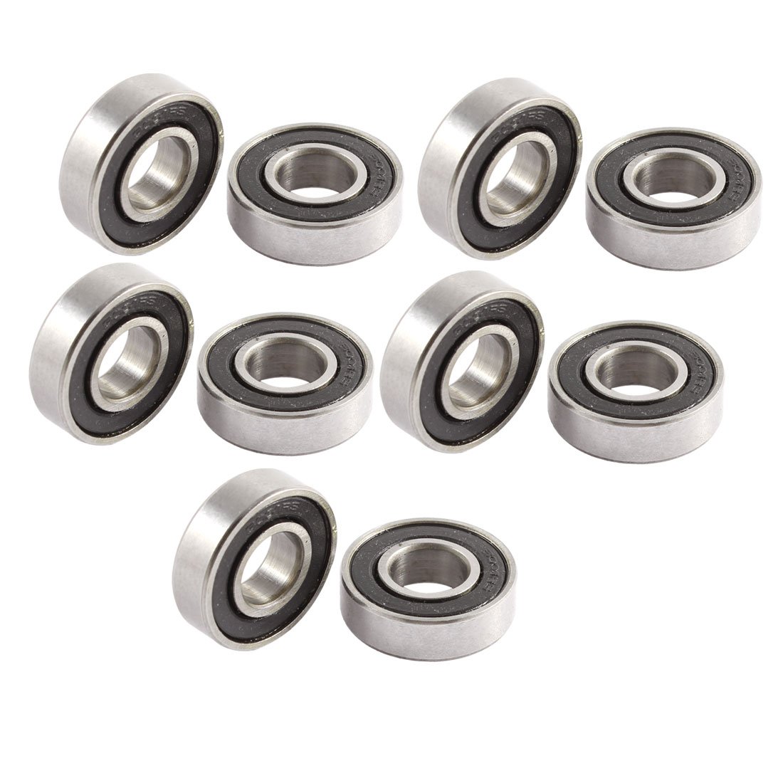 Sourcingmap Double Side Seals Groove Wheel 6001RS Ball Bearing 12x28x8mm 10 Pcs