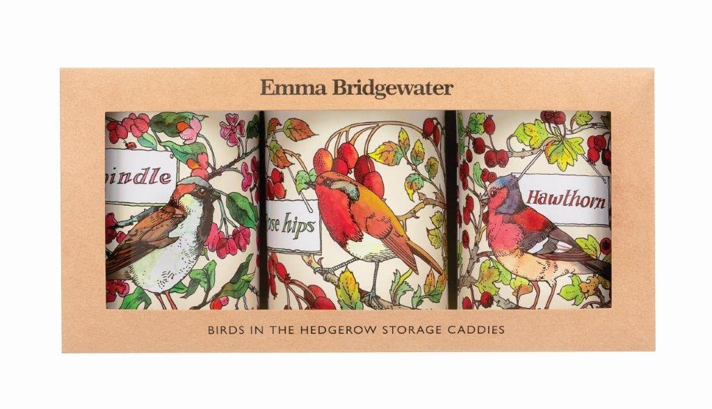 Elite Gift Boxes Emma Bridgewater - Birds in Hedgerow set of 3 round caddies 330 x 120 x 160mm