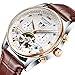 2017 KINYUED Tourbillon Automatic Men Classic Rose Gold Leather Mechanical Wrist Watches Reloj Hombre