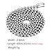 SINLEO Titanium Stainless Steel Small Beads Ball Chain Necklace for Men Women Dog Tag Link Chain Silver 3MM 24 Inches